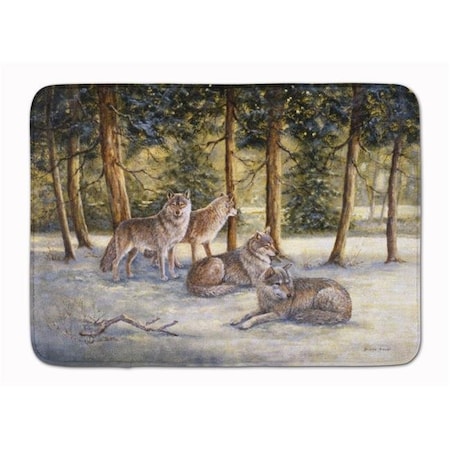 Jensendistributionservices Wolves by Daphne Baxter Machine Washable Memory Foam Mat MI888487